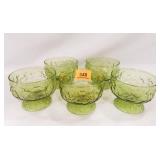 Green Dessert Dishes; (5); 2¾" h. x 3¾" diam.