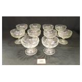 Clear Glass Dessert Cups; (10); 3" h. x 3¼" diam.