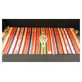 Multicolored Blanket; Serape; 18" x 39"