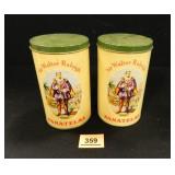 Sir Walter Raleigh Panatelas Tins (2); 5½" h.