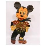 Mickey Mouse Clock; Wooden w/lacquer finish