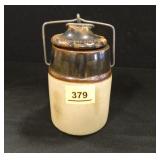 Crock jar w/bale; " the Weir"; 6½" h.