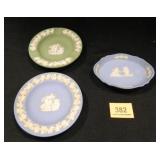 Wedgwood Plates; 2-4¼" diam; 1-Oval-3" x 4½"