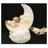 Nightlight w/Boy & Moon; 6¼" h. x 5" width