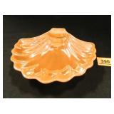 Peach Lustre Shell Dish; 6¼" x 7" x 1¾"