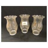 Glass Shades (3); 5¾" h. x 2¼" diam. At bottom