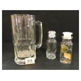 8" Glass Mug, Glass Spice Jars (2)