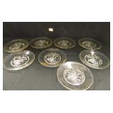 Fruit Design Glass Dessert Plates (8)