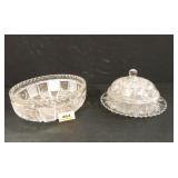 Crystal Bowl, Domed Glass Serving Piece