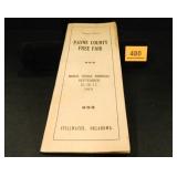 1919 Payne County Oklahoma Free Fair Brochure