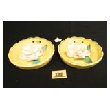 Wall hangings; Ceramic w/flower in center