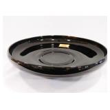 Black Glass Serving Dish on Raised Pedestal
