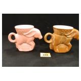Frankoma 1977 & 1979 Democratic Donkey Mugs-2