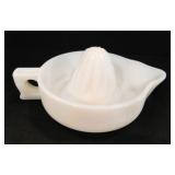 White Milk Glass Juicer "Sunkist" raised