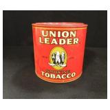 Union Leader Smoking Tobacco; Metal Can; 5" h.