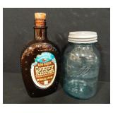 Blue Ball Jar; Country Kitchen Syrup Bottle