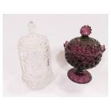 Glass Serving Pieces - Purple, Clear Glass