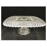 Rounded Off Square Glass Cake Holder