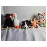 Beanie Baby; Bull Terrier, Tabby, Peace Bear
