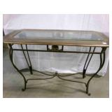 Wood Metal & Glass Sofa or Hallway Table