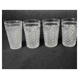 4 Diamond pattern Juice Glasses