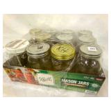 12 Canning Jars mixed tops, 11 quarts