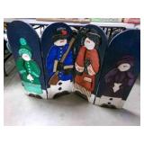 2 pcs Wood Snowmen Fire Place Cover or Porch Decor