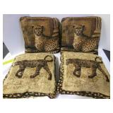 4 Leopard throw pillows