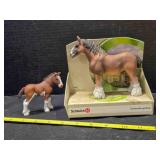 Schleich Clydesdale gelding & foal