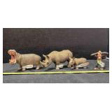 Schleich Africa; Hippo, Rhino & baby, Chimp