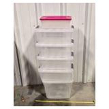 6 Plastic Tubs; various sizes