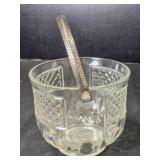 Pressed Glass Ice Bucket w/diamond pattern