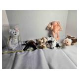 Beanie Baby; Spider, Dalmatian, Kitty