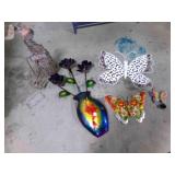 5 Metal Yard Porch Dï¿½cor-Butterflies, dog,