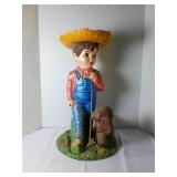 Vintage style decorative garden statue, hat has