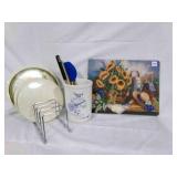 Sunflowers Glass Cutting board, Metal Stovetop