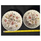 Two Ironstone Bowls; Staffordshire Bouquet pattern
