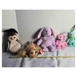 Beanie Baby; Cocker Spaniel, 2 Bunnies