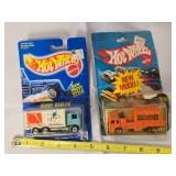 2 Hot Wheels Die-cast metal replica vehicles