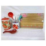 Pioneer Woman cutting-used, Utensils, Holder,