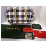 White Elm Black & White Plaid Zipper Tote