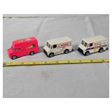 3 Die-cast metal replica vehicles, commercial