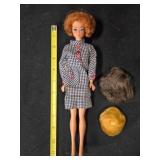 Midge Barbie; stamped Mattel 1962; dress, 3 wigs