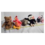 Beanie Baby; Chicken, Patriotic Elephant, Monkey
