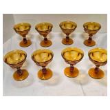 8 Amber Sherbet Goblets; Old Williamsburg pattern