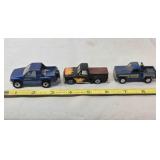 3 Die-cast metal pickup trucks