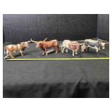 4 Schleich & Mojo Longhorn bulls