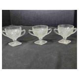 3 diamond hobnail Sugar Bowls