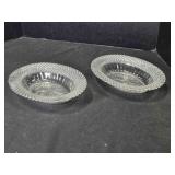 2 Oval Serving Dishes; Diamond hobnail