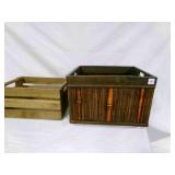 2 Storage boxes, wood and bamboo wood dï¿½cor